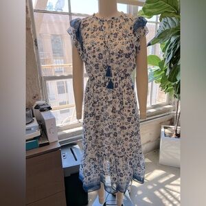 Nordstrom Rack Floral Blue and White Midi Dress